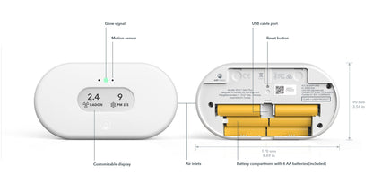 View Plus 2960 intelligenter Radonluftqualitätsmesser Feinstaub CO2 VOC Luftfeuchtigkeit Temperatur
