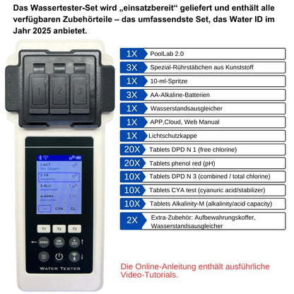 Wasseranalyse Set 2.0 27 Parameter WiFi Bluetooth App Wasserstandsausgleicher Pool Spa Whirlpool Sonderedition