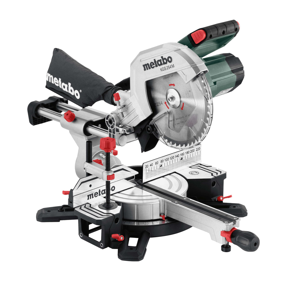 Kappgehrungssäge KGS 254 M, Zugfunktion, 254 mm, LED Schnittlinie PCL, Sanftanlauf, inkl. Precision Cut Wood