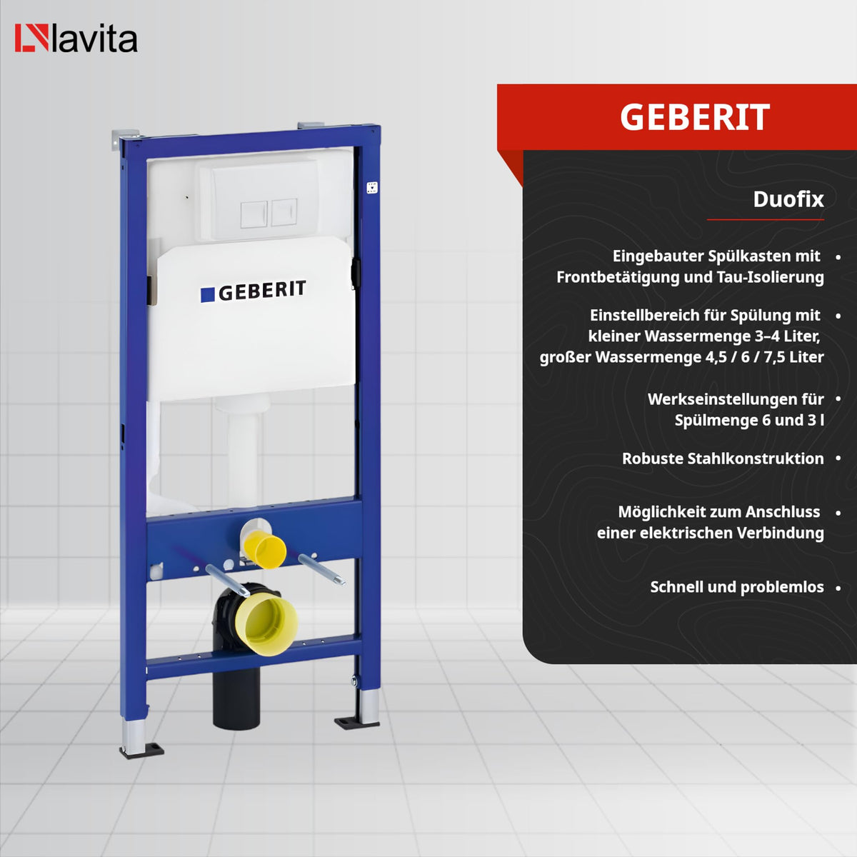 Duofix Basic Vorwand WC Dalia Weiß Spülrandlos Tornado Spülsystem Sitz Absenkautomatik Bedienplatte Delta 25