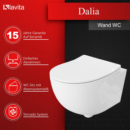 Duofix Basic Vorwand WC Dalia Weiß Spülrandlos Tornado Spülsystem Sitz Absenkautomatik Bedienplatte Delta 25