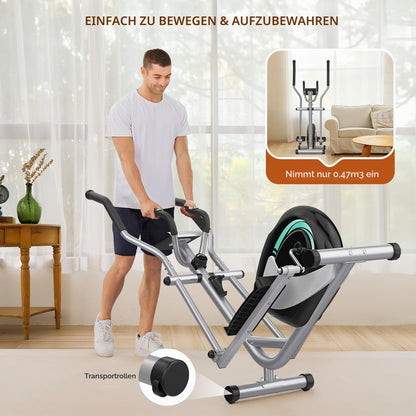 Leiser magnetischer Crosstrainer für Zuhause mit 16 Widerstandsstufen 6kg Schwungrad LCD Pulsmessung