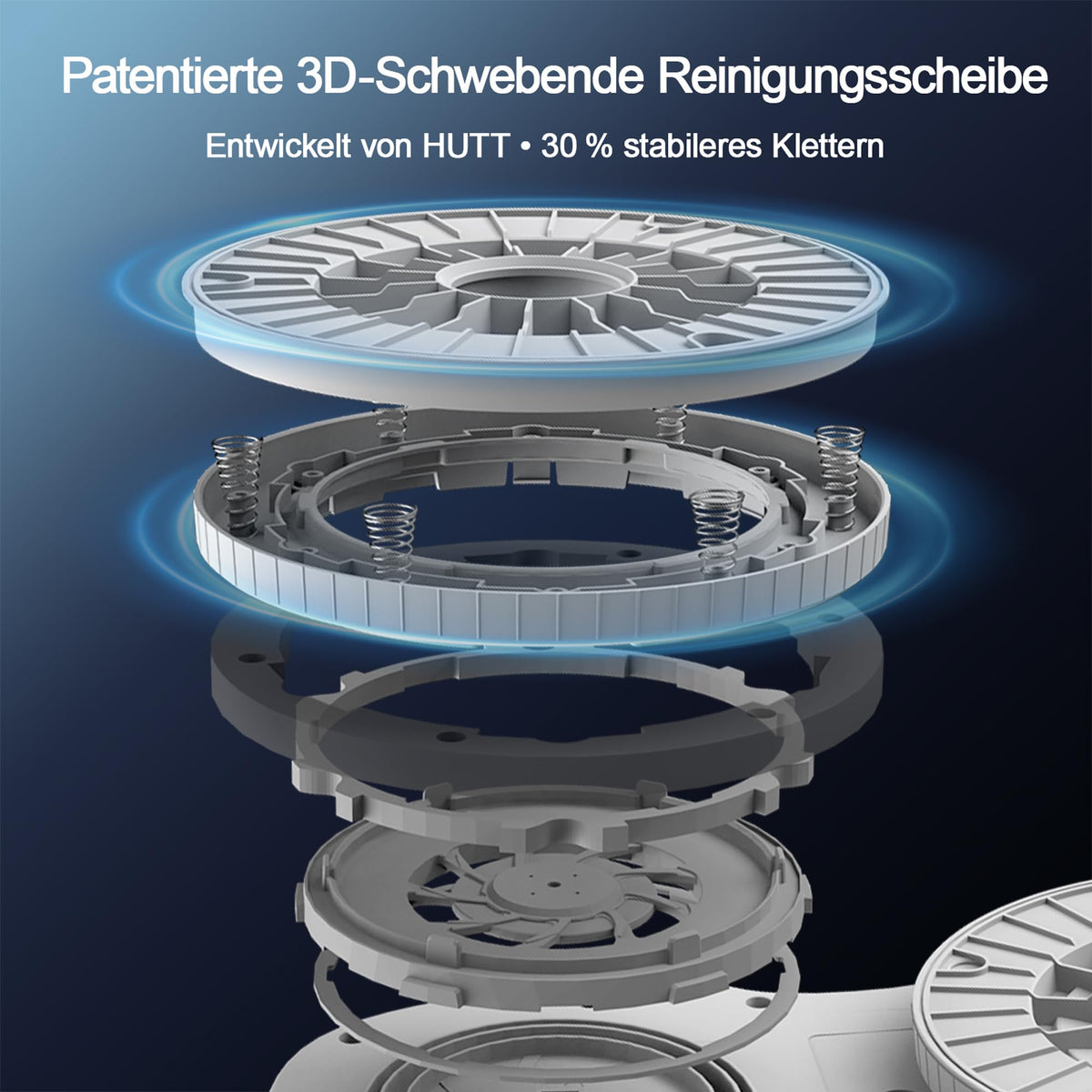 Fensterputzroboter S7 aktive Sprühfunktion 6500 Pa Saugkraft 3D Schwebepad 80 ml Tank Mehrfachschutz 8 Lappen