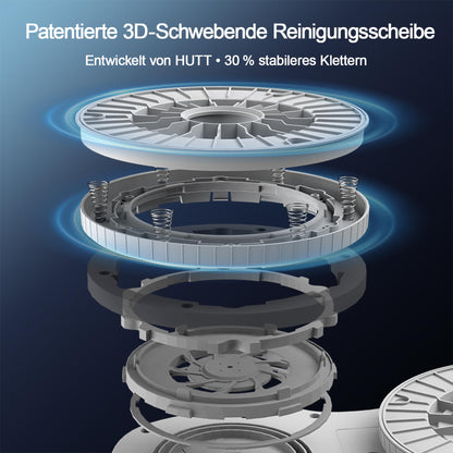 Fensterputzroboter S7 aktive Sprühfunktion 6500 Pa Saugkraft 3D Schwebepad 80 ml Tank Mehrfachschutz 8 Lappen