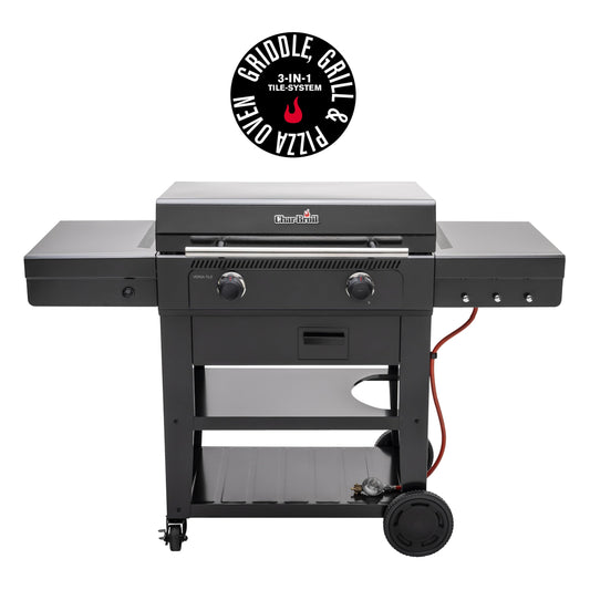 Gasgrill Plancha Versa Tile 3in1 Griddle, Grill & Pizzaofen, 70x50cm keramikbeschichtete Grillplatte