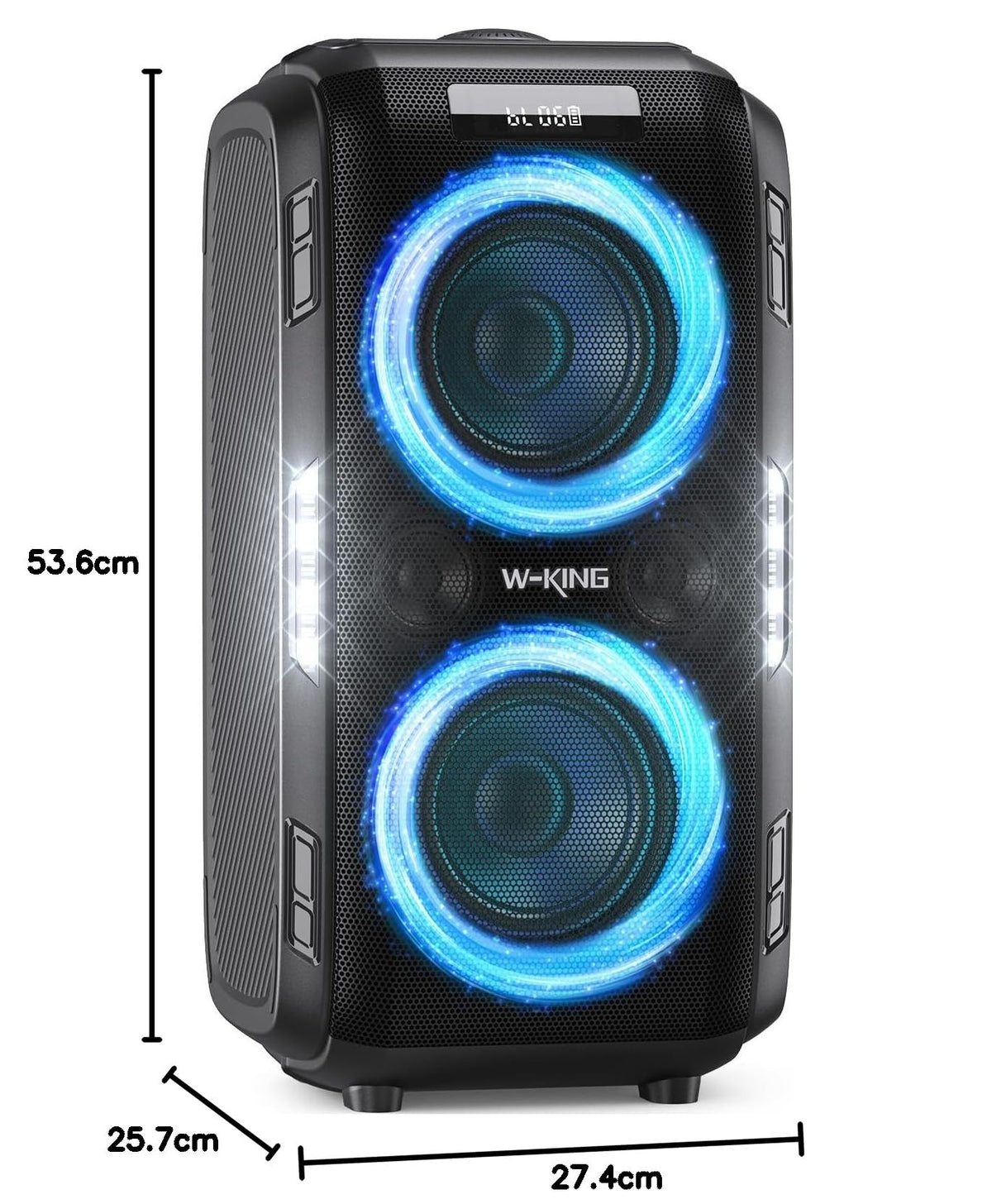270W Peak Bluetooth Partybox Lautsprecher 125dB 12 Bässe 2x16,5cm Woofer Super Bass Mic Gitarre USB AUX Akku