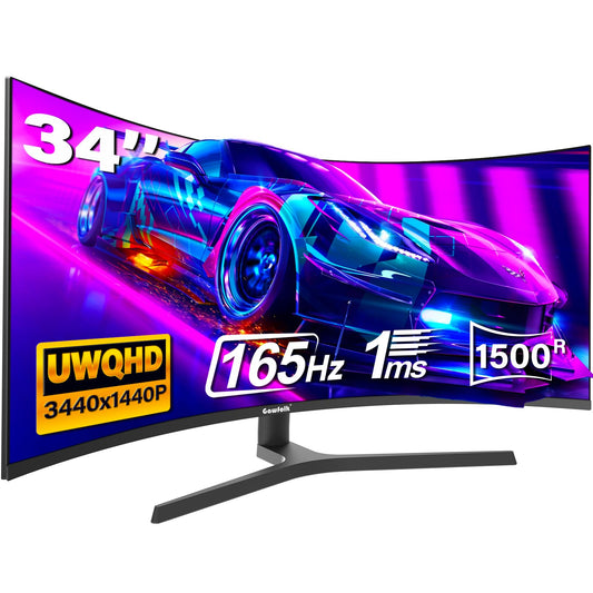 34 zoll ultrawide curved gaming monitor 165Hz UWQHD 3440x1440 1500R VA höhenverstellung DP HDMI VESA 75x75