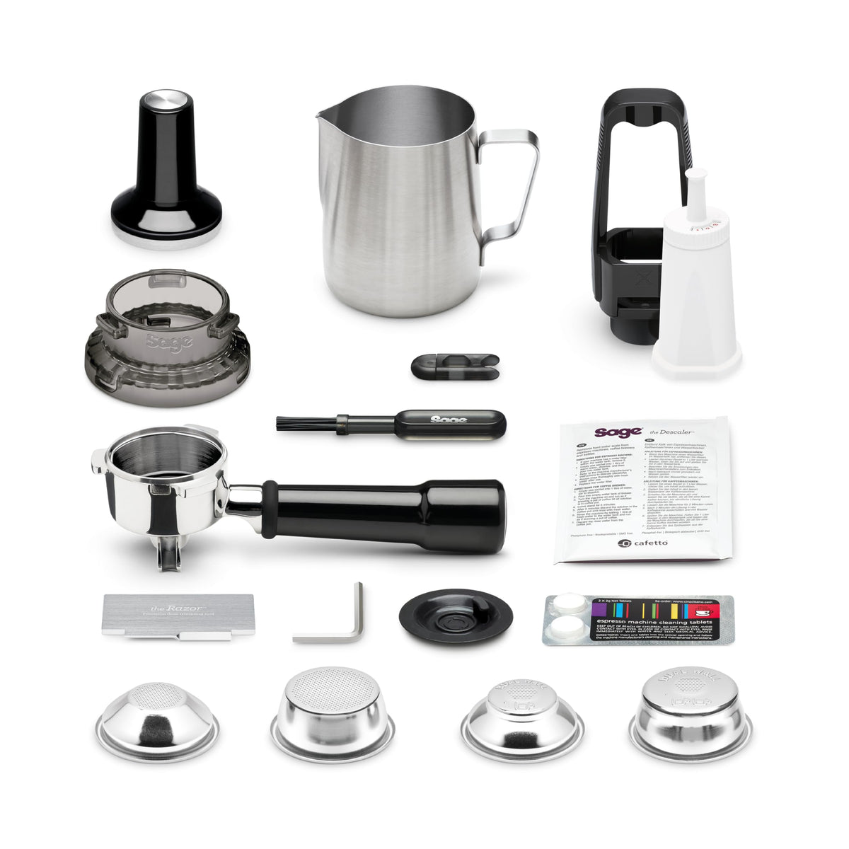 Barista Express Kaffeemaschine mit Mahlwerk und Milchaufschäumer, automatisches Mahlen, Milchschaum, schwarz