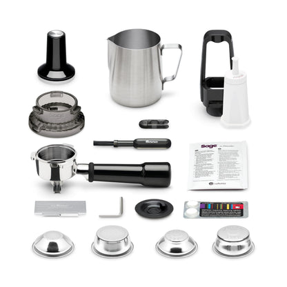 Barista Express Kaffeemaschine mit Mahlwerk und Milchaufschäumer, automatisches Mahlen, Milchschaum, schwarz