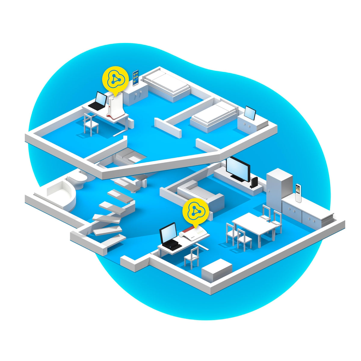 Repeater 6000 WLAN Mesh WiFi 6 Triband 2,4/5/5 GHz 6 GBit/s Top Speed für Streaming Gaming 2,5 Gigabit LAN