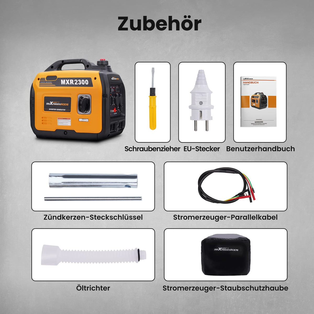 2300W Inverter Stromerzeuger Benzin leise 4 Takt tragbar 18,5kg für Camping Wohnmobil USB 230V Steckdosen
