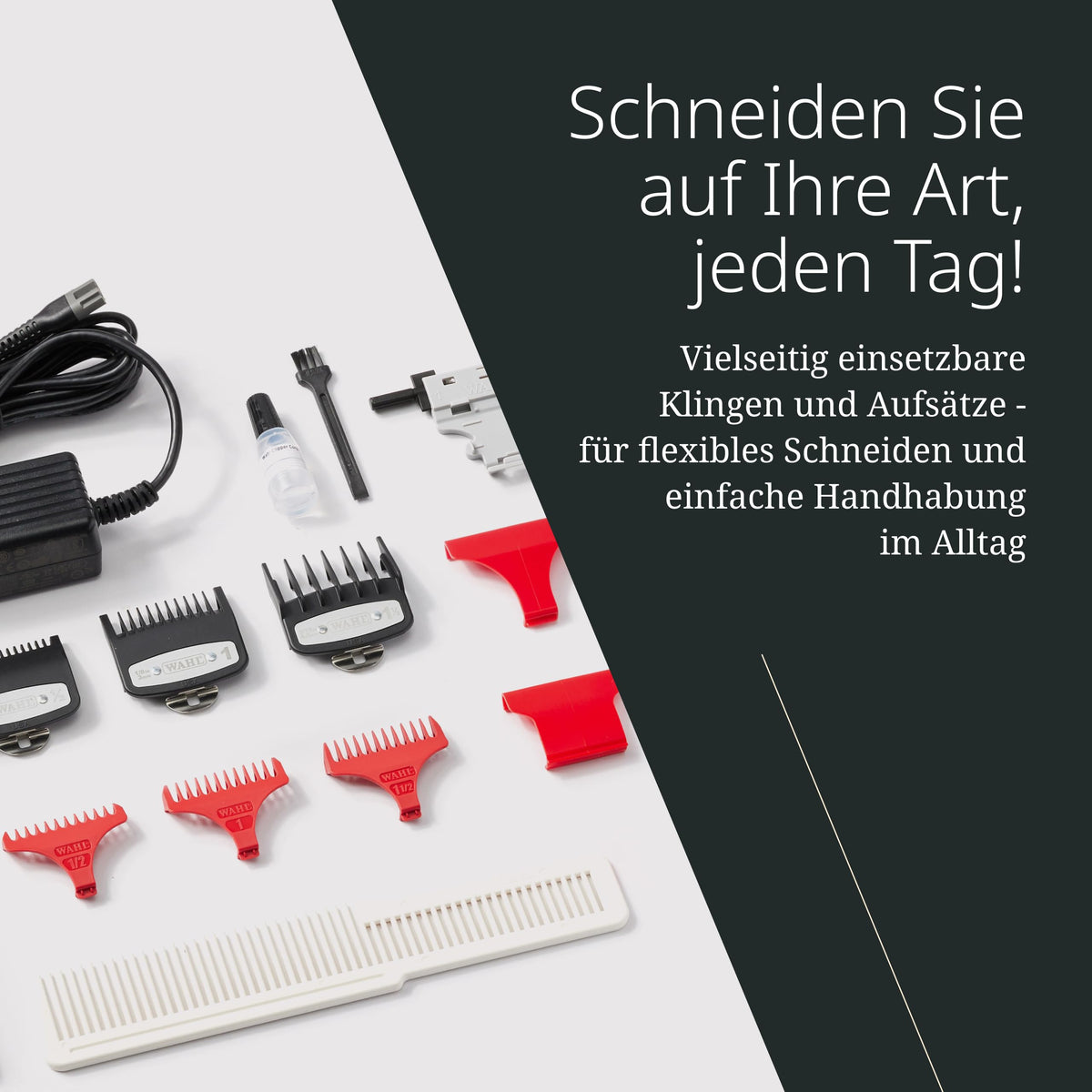 Kabellose Barber Combo, Magic Clip und Detailer Li, Titan und DLC Klingen, 100 Min, 6 Aufsätze, Styling Kamm