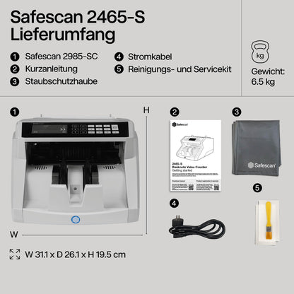 Banknotenzähler 2465 S Wertzählung 7 fache Echtheitsprüfung zählt sortierte Banknoten aller Währungen