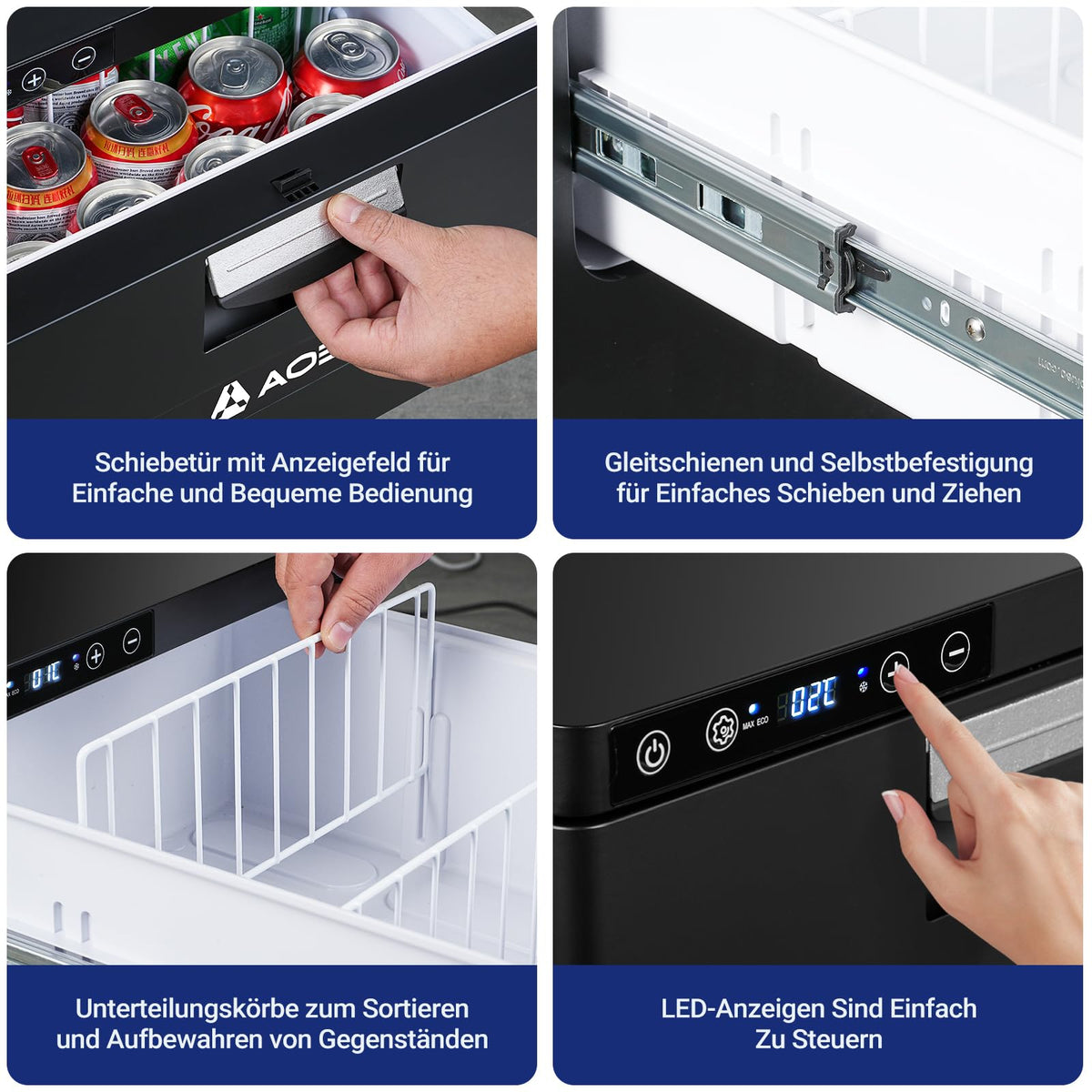 31L Schublade Kompressor Kühlbox 12V/24V App Steuerung -20°C bis 20°C Max Eco Modus für Auto LKW Boot Camping