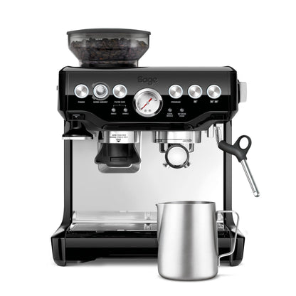 Barista Express Kaffeemaschine mit Mahlwerk und Milchaufschäumer, automatisches Mahlen, Milchschaum, schwarz
