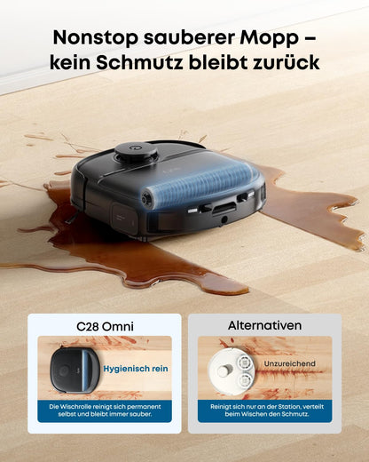 HydroJet C28 Saugwischroboter 15000 Pa KI Hindernisvermeidung selbstreinigende Wischrolle 5 in 1 Station