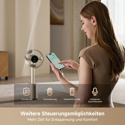 MF10 Rotorloser Ventilator 270° Luftzirkulation 16x AirBoost temperaturadaptiver Luftstrom App Sprachsteuerung