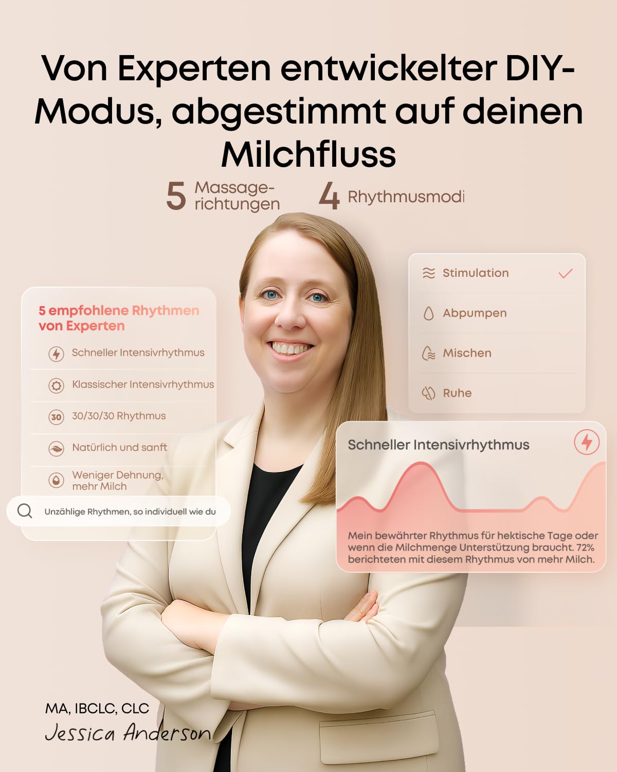 Tragbare elektrische Milchpumpe S2 Pro kabelloses Ladecase Wärmemassage HeatFlow VibraPump freihändig