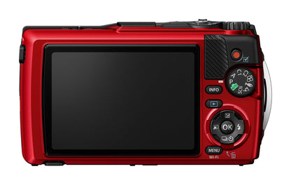 Tough TG7 Outdoor Kamera wasserdicht, stoßfest, F2.0 rot, 4K Video, 12MP, 4x Zoom, Makro, Bluetooth, WLAN