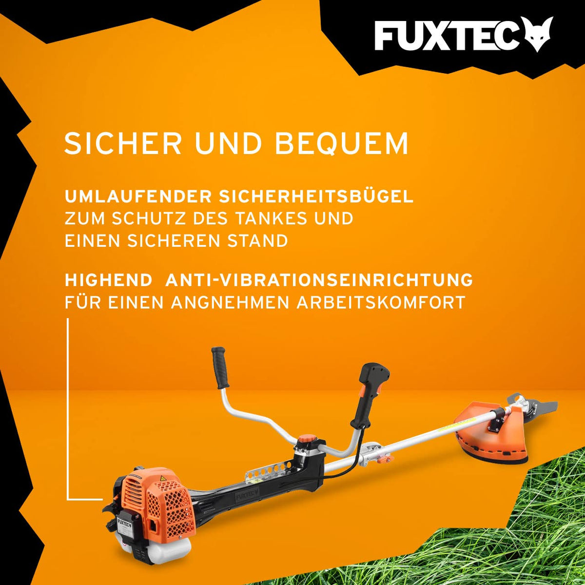 Profi Benzin Motorsense Freischneider FXPS162 62ccm 2 Takt mit Faden Komfort Tragegurt Antivibrationssystem