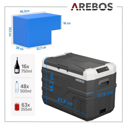 Kompressor Kühlbox 35 Liter App Smart Steuerung USB bis -20°C 12V 24V 230V Auto LKW Camping Boot Wohnmobil