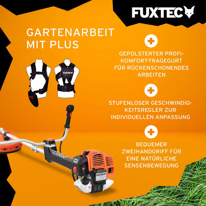 Profi Benzin Motorsense Freischneider FXPS162 62ccm 2 Takt mit Faden Komfort Tragegurt Antivibrationssystem