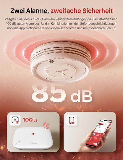Rauchmelder SBS50 XS0D MR121 12er Set Magnethalterung App steuerbar Home Assistant austauschbare Batterie