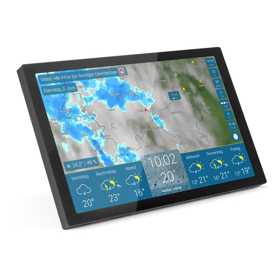 4 WetterDisplay WLAN Wetterstation mit WetterRadar HD Farbdisplay 14 Tage Vorhersage Unwetterwarnungen
