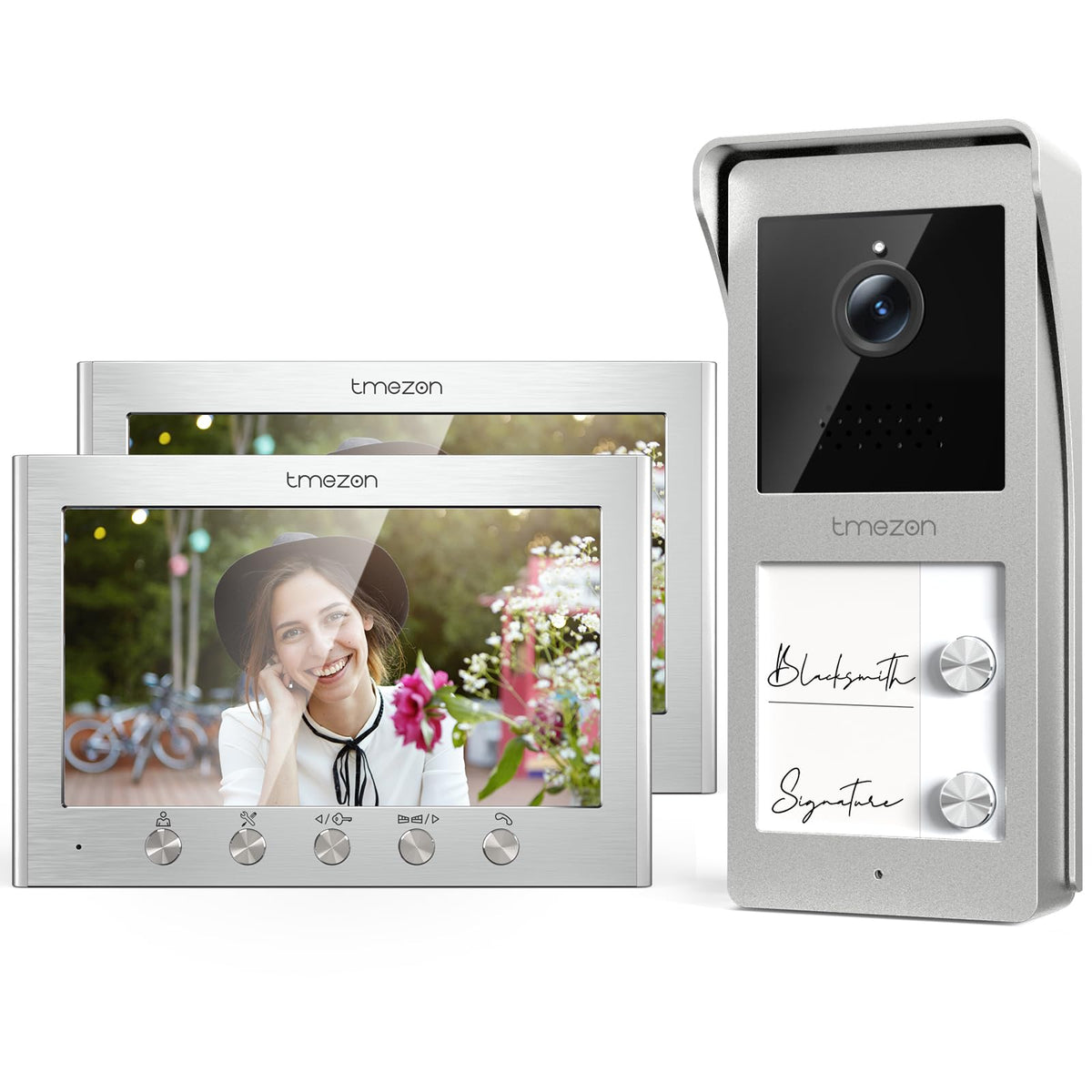 Videotürsprechanlage 2 Familienhaus 7 Zoll Monitor HD Kamera 2 Wege Audio 2 Draht Kabel Türöffner Nachtsicht