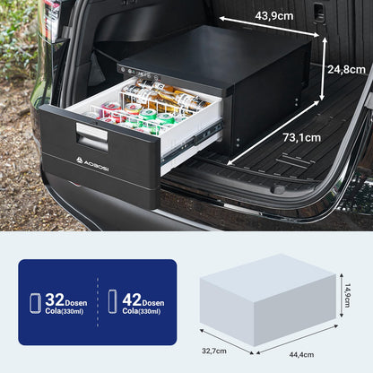31L Schublade Kompressor Kühlbox 12V/24V App Steuerung -20°C bis 20°C Max Eco Modus für Auto LKW Boot Camping