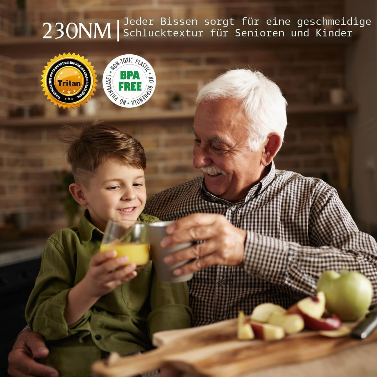 Entsafter 350W Slow Juicer 124mm Einfüllschacht Doppelzerkleinerungstechnik BPA frei Tritan hohe Saftausbeute
