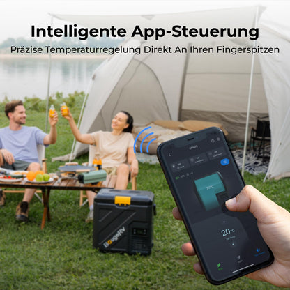 Kompressorkühlbox CRH20 20L, Akku 240Wh, -20°C bis 20°C, App-Steuerung IPX4, 12V/24V/230V, Camping Reisen 2026