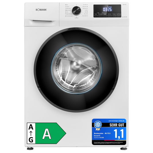 Waschmaschine 7kg 1400 U/min Invertermotor 10J Garantie 15 Programme Endzeitvorwahl WA 7175.1 Energieklasse A