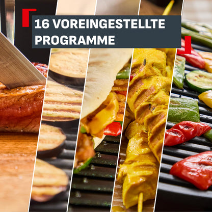 OptiGrill Elite XL Kontaktgrill 16 Programme Digitales Display Garstufenanzeige Grillboost Edelstahl GC760D12