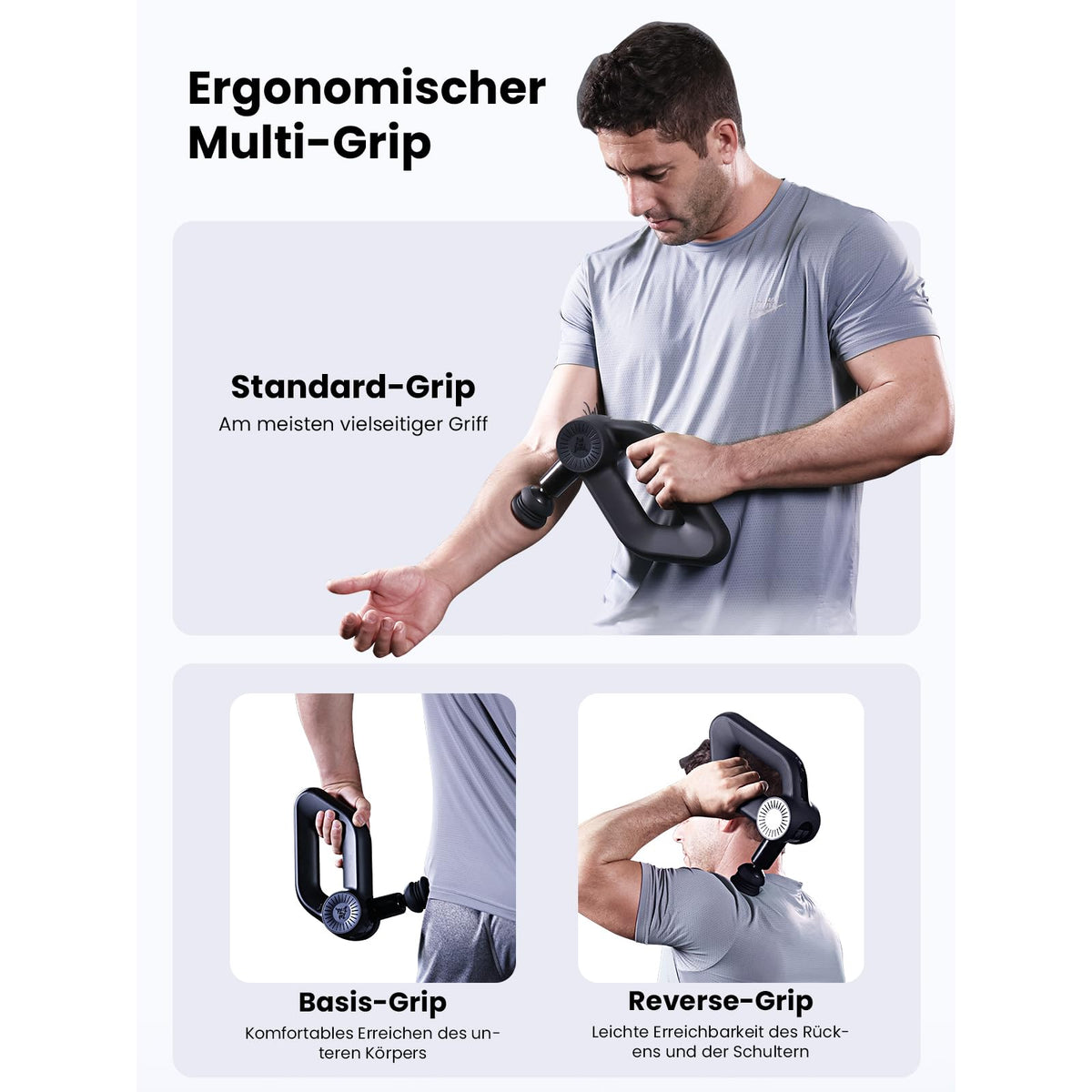 Percussion Massagepistole D6 Pro 16mm Amplitude OLED Bildschirm für Schulter Rücken Bein Tragetasche