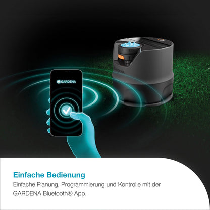 AquaPrecise Bewässerungssystem für Rasenflächen bis 320 m² solarbetrieben Wasserverteilung Bluetooth 16000 20