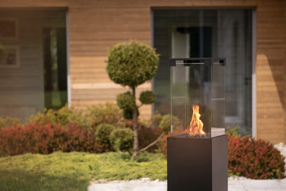 Faro Terrassenheizer Heizpilz Propangas schwarz 8kW tragbar freistehend mit Abdeckung für draußen 36x36x150cm