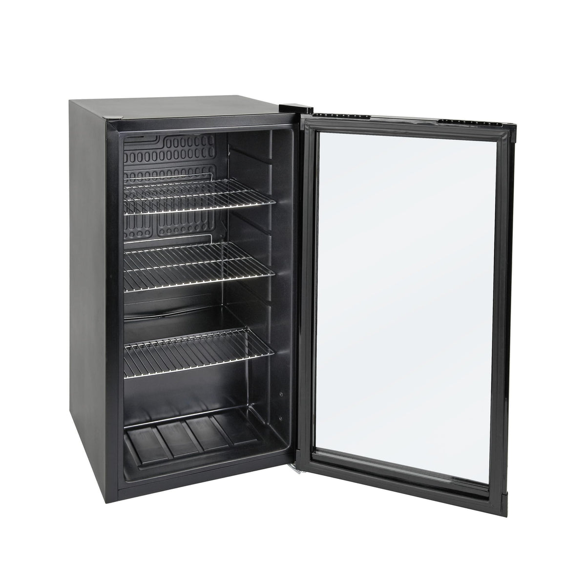 Mini Kühlschrank GPC1088 88L 1.052kWh/24h 3 Edelstahlböden reversible Glastür 39dB LED Energieklasse D