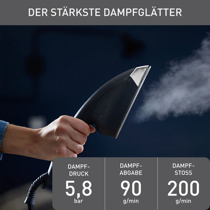 Ixeo Power Hochdruckdampfglätter mit Smartboard, 5,8 bar, 200g/min Dampfstoß, erfrischt & desinfiziert, QT2022