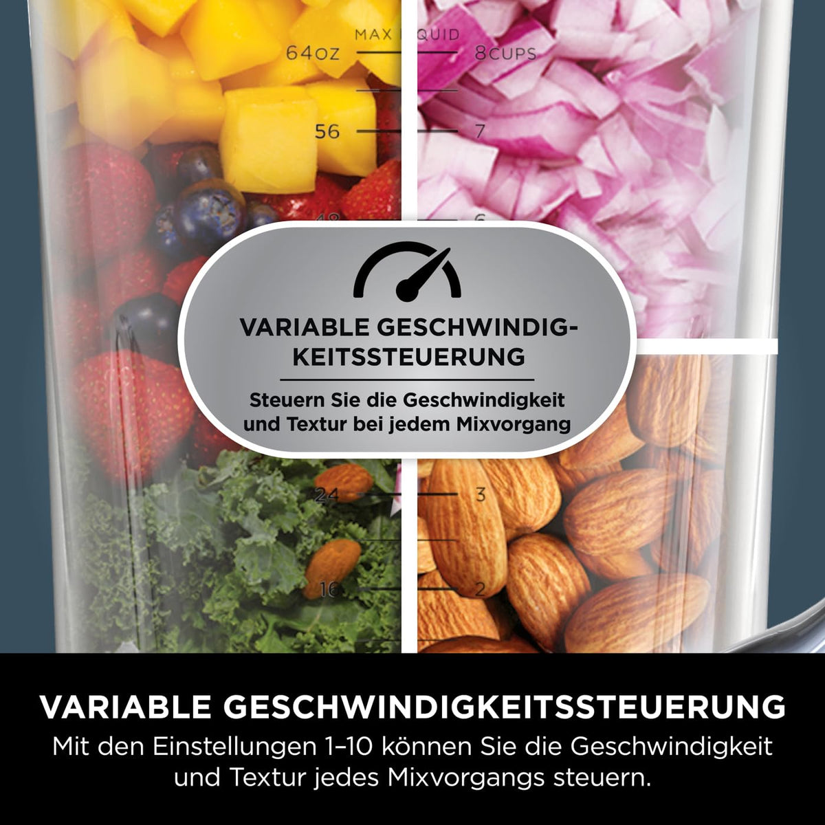 2 in 1 Detect Mixer Pro, 1200W, Krug, 2x Single Serve Tassen, Smoothies, Gemüse hacken, Frozen Drinks, TB301EU
