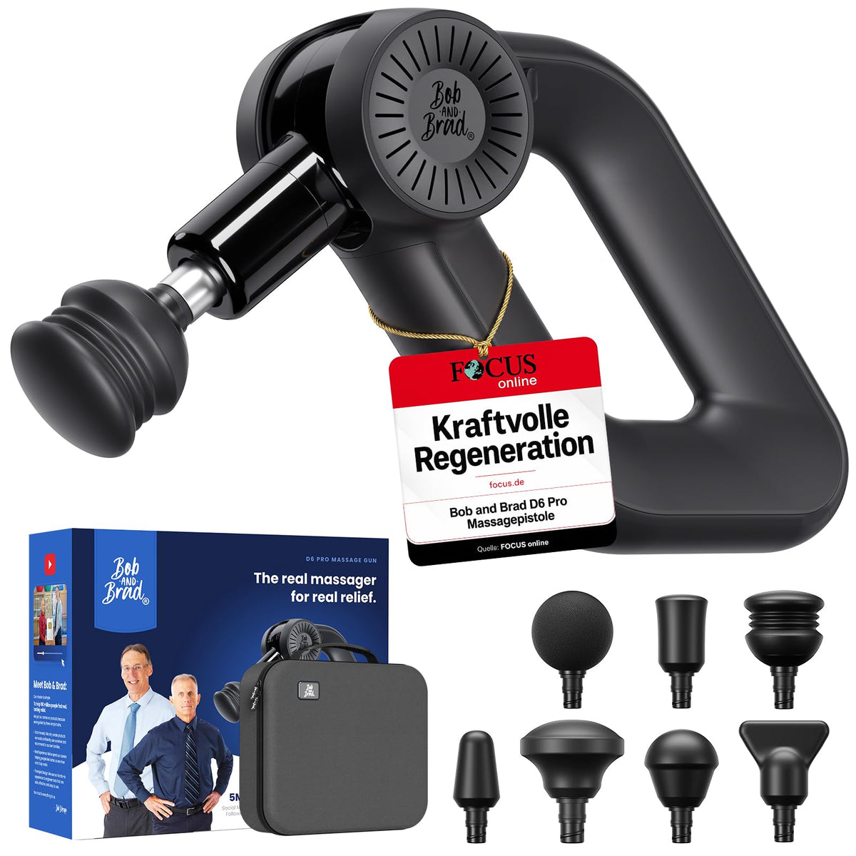 Percussion Massagepistole D6 Pro 16mm Amplitude OLED Bildschirm für Schulter Rücken Bein Tragetasche