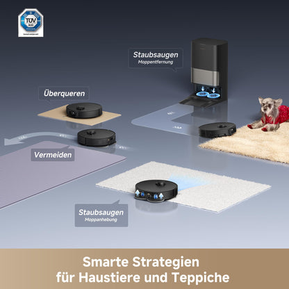 L40s Pro Ultra Wischsaugroboter, 19.000 Pa, Detangling DuoBrush, 180+ Objektumfahrung, 75°C Selbstreinigung