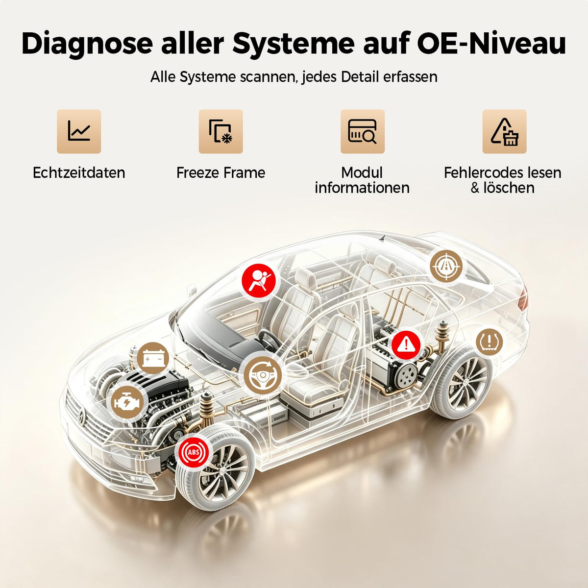 ArtiDiag600 Pro universelles OBD2 Diagnosegerät mit 9 Servicefunktionen