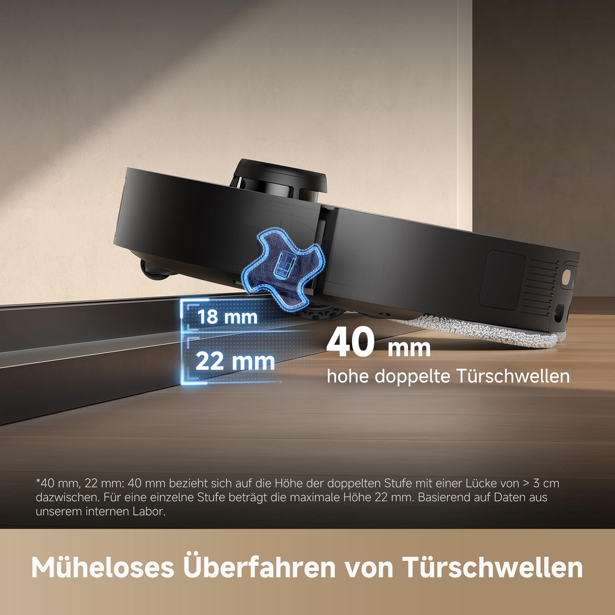 L40s Pro Ultra Wischsaugroboter, 19.000 Pa, Detangling DuoBrush, 180+ Objektumfahrung, 75°C Selbstreinigung