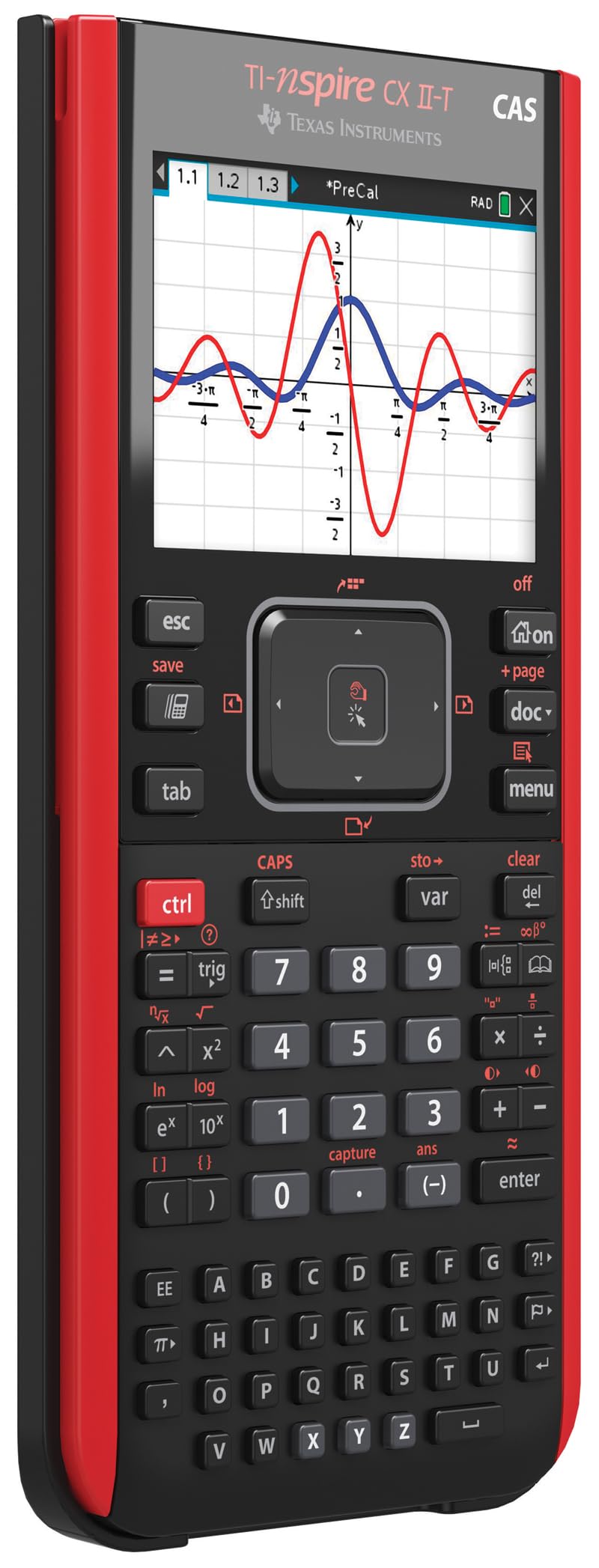 Nspire CX II T CAS Graphikrechner, 800 Funktionen, Farbdisplay, 3D Anzeige, CAS, 90 MB Speicher, Akku, MINT