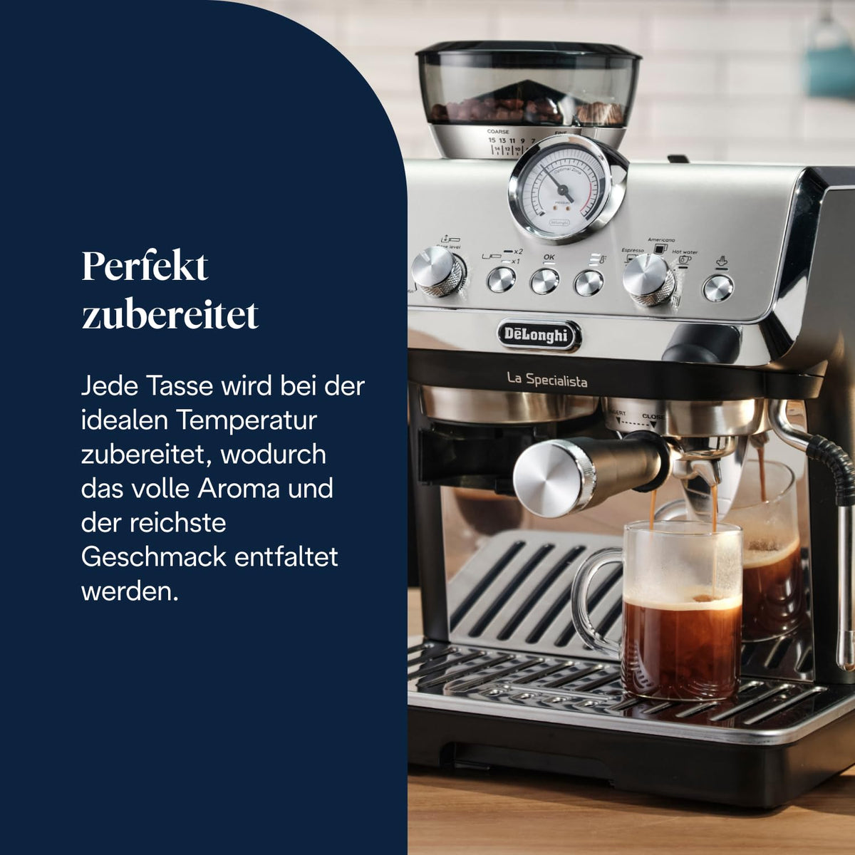 Siebträgermaschine La Specialista Arte EC9155.MB 8 Mahlgrade 15 Bar 3 Temperaturen Milchschaumdüse Barista Kit