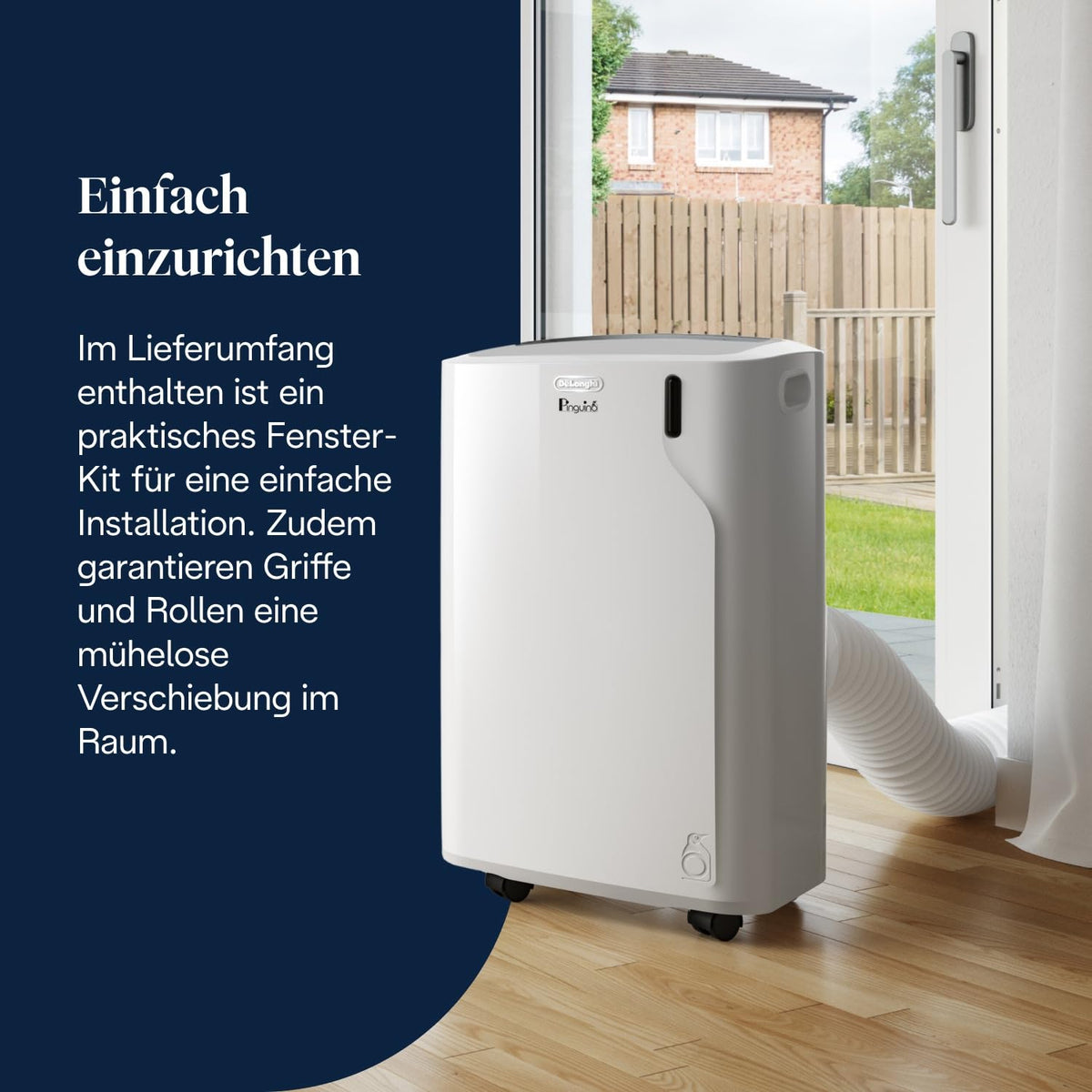 Pinguino 3in1 Mobilklimagerät bis 27 m², 9400 BTU, leise, Fernbedienung, 24h, Energieklasse A, PACEM82