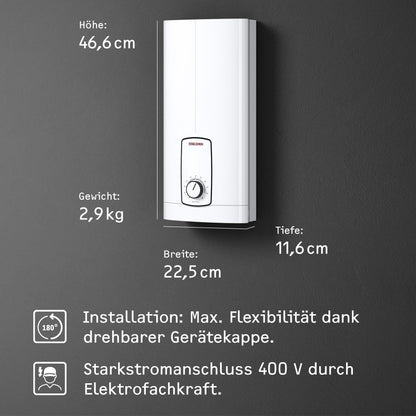 Durchlauferhitzer DHB 18 21 24 ST Trend gradgenaue Temperaturwahl 3i Technologie VDE geprüft Energieklasse A