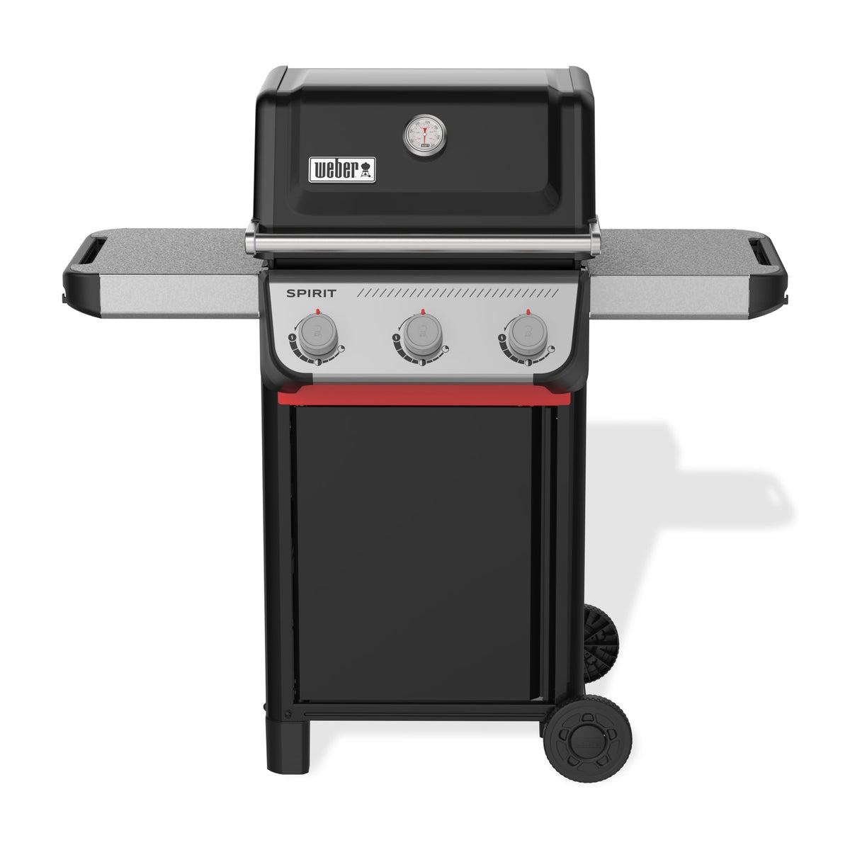 Spirit E310 Gasgrill 3 Brenner SnapJet Zündung Räder Warmhalterost 51x46cm Grillfläche Schwarz Silber