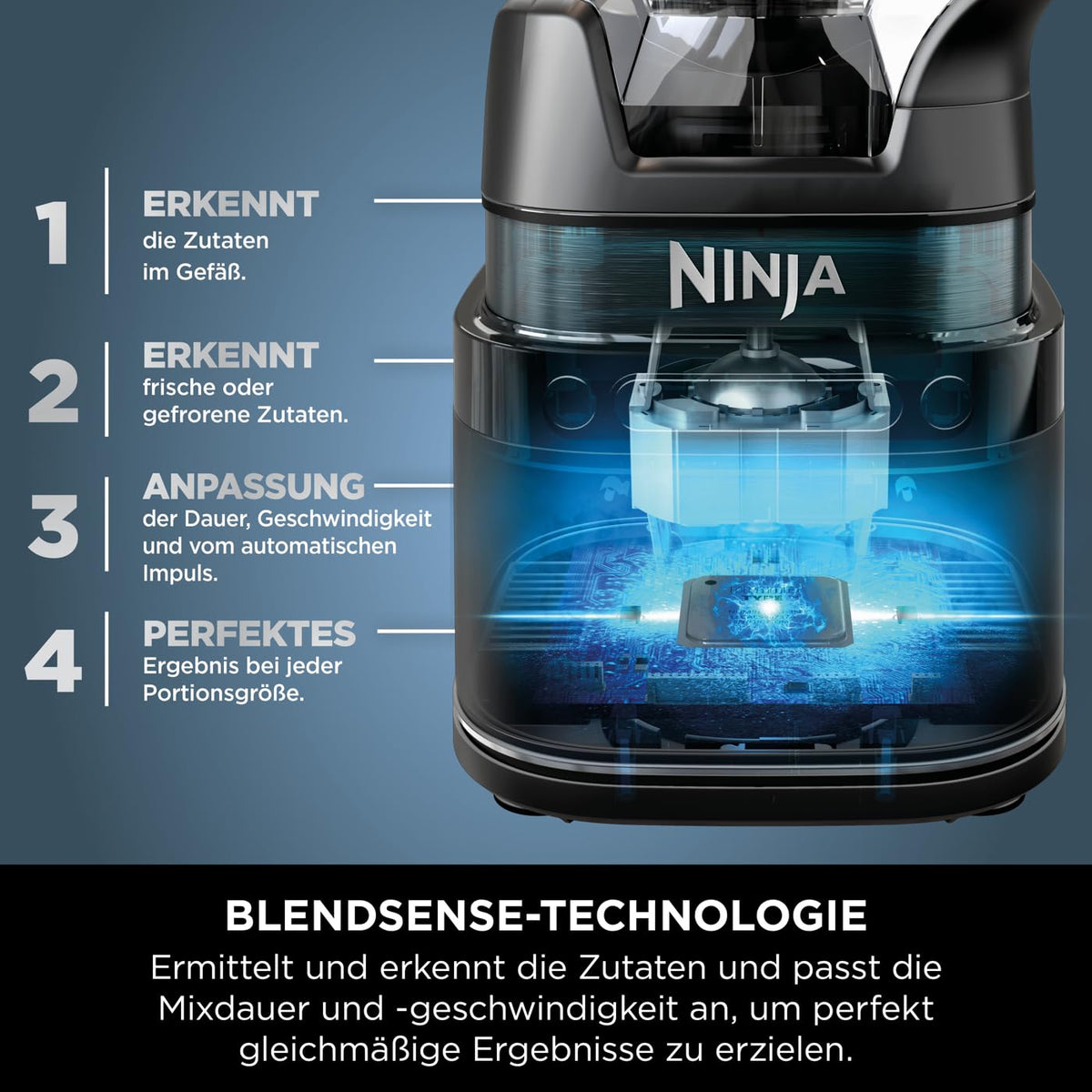 2 in 1 Detect Mixer Pro, 1200W, Krug, 2x Single Serve Tassen, Smoothies, Gemüse hacken, Frozen Drinks, TB301EU